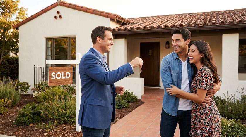AI-generated image: Real estate agent handing over keys